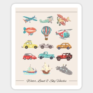 Vehicles: Water, Land & Sea Sticker